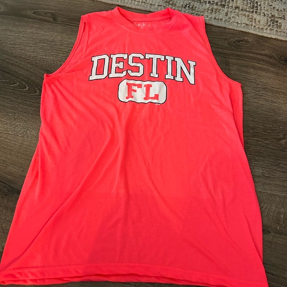 Neon Pink Destin Fl Muscle Tank Size Medium - Picture 1 of 3